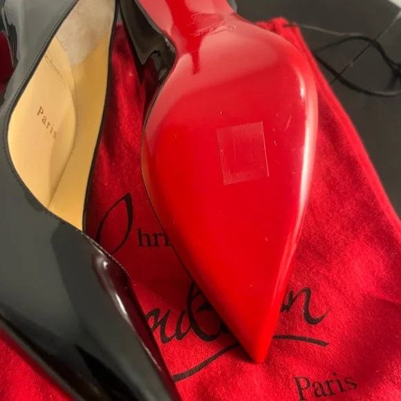***SOLD***** Christian Louboutin Kate 120 Black Patent Leather Heels - Picture 4 of 7
